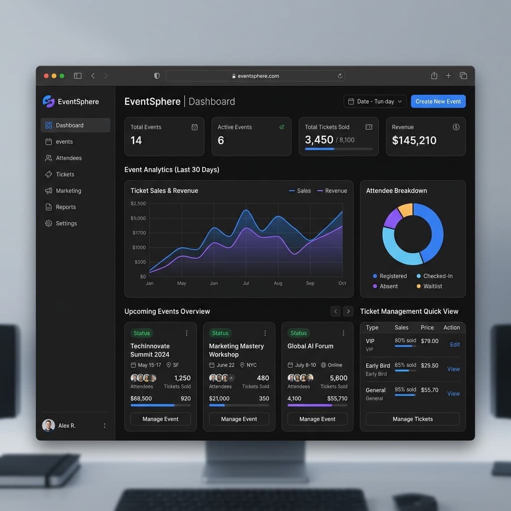 EventSphere website screenshot